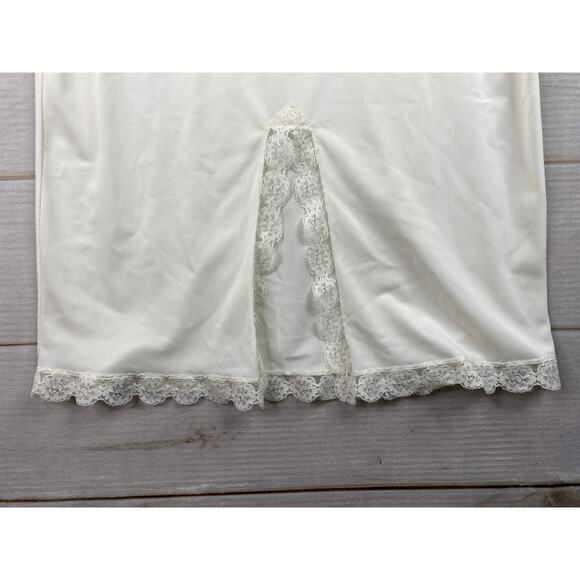 Vtg Lorraine Half Slip Sz S Ivory Feminine Cottage Embroidered Lace Trim Long - Picture 2 of 7